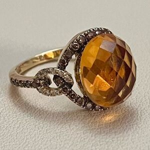 Le Vian Citrine and Diamond Cocktail Ring- retails $2,250